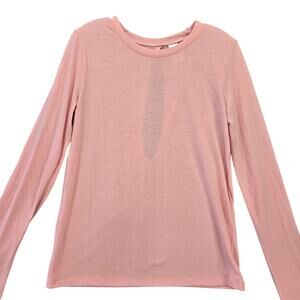 Victoria Sport Pink Shirt Sporty Long Sleeve Activewear Keyhole Back Tee Women M